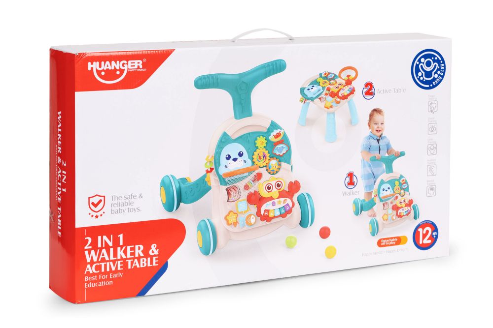 Huanger 2u1 muzicka guralica za prohodavanje i edukativni stocic