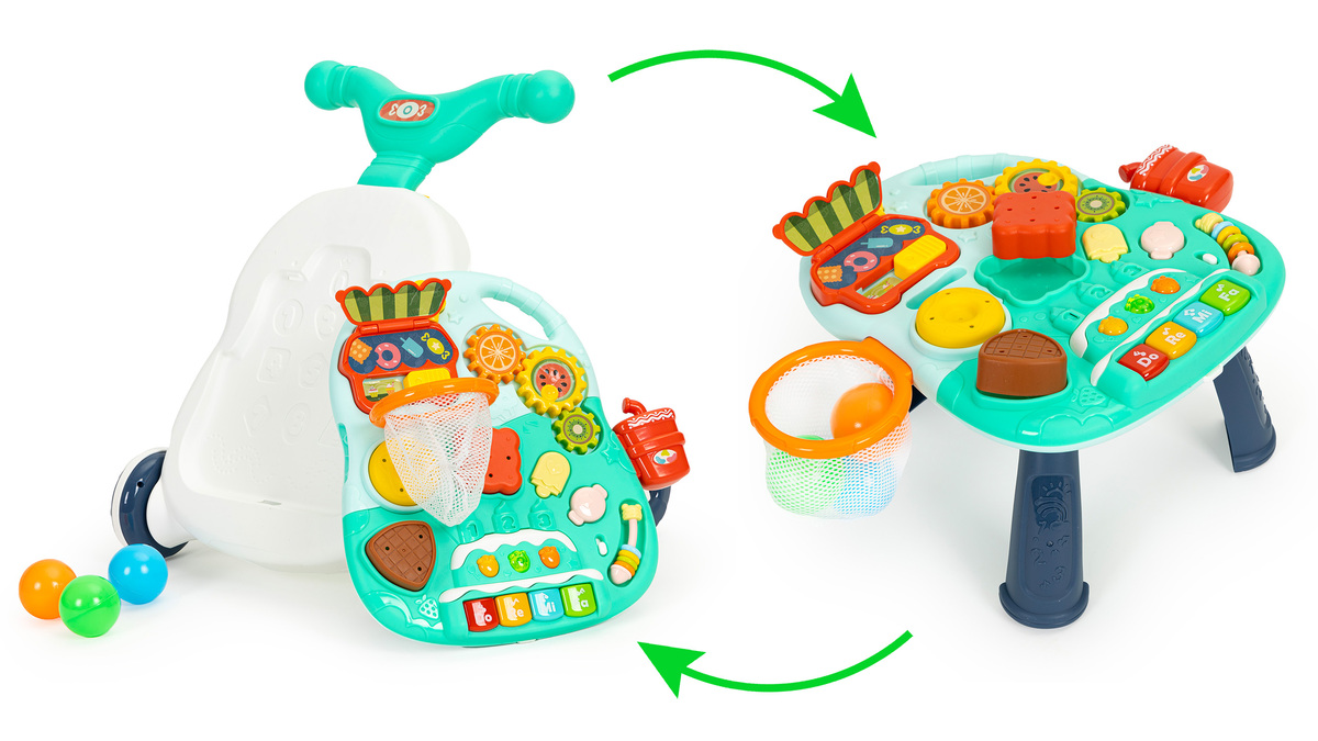 Huanger 2u1 muzicka guralica za prohodavanje i edukativni stocic