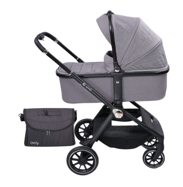Kolica za bebe Only Alfa 3u1 Premium - Siva
