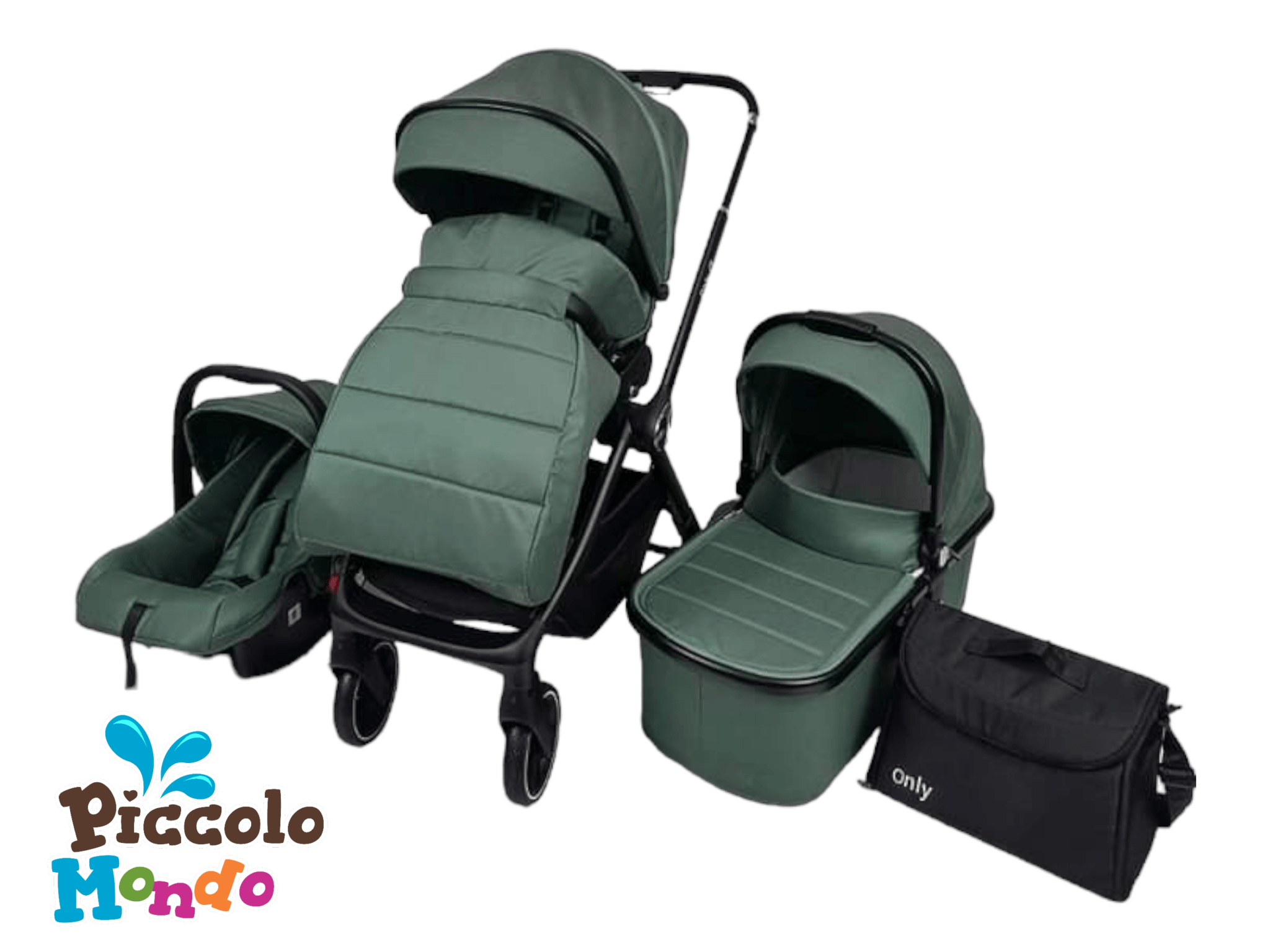 Kolica za bebe Only Alfa 3u1 green Piccolo Mondo