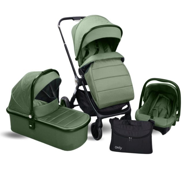 Kolica za bebe Only Alfa 3u1 Premium – Zelena