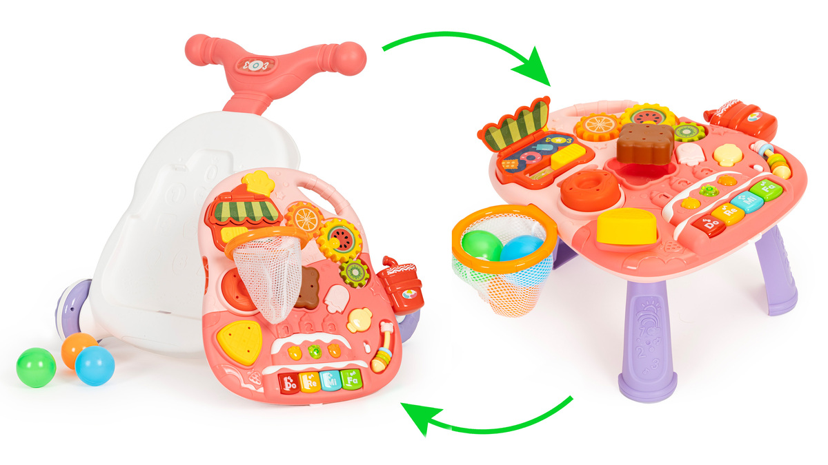 Huanger 2u1 muzicka guralica za prohodavanje i edukativni stocic