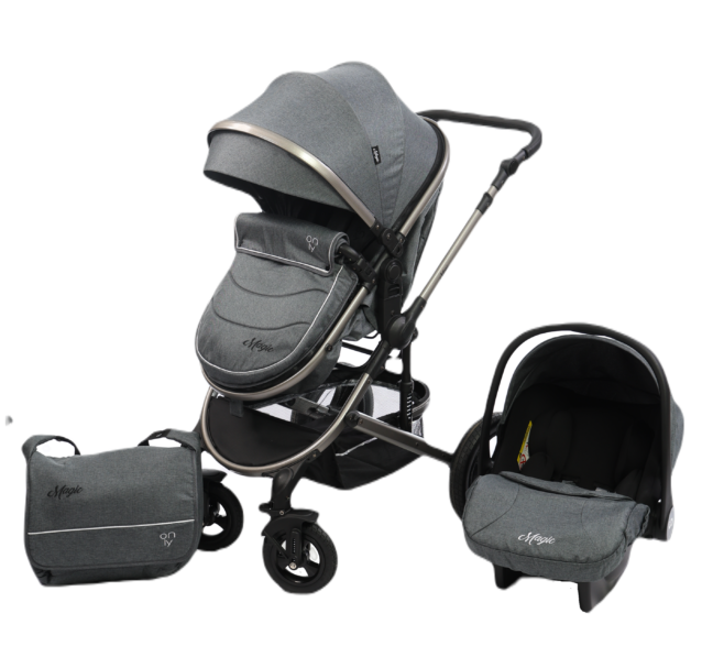 Only Magic Kolica za bebe 3u1 od 0-36meseci-Tamno siva-teget