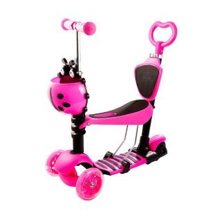 Trotinet 5u1 Scooter - Bubamara (sa svetlećim točkovima) - Roze