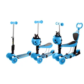 Trotinet 5u1 Scooter - Bubamara (sa svetlećim točkovima) - Plavi