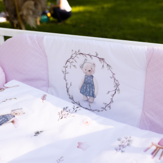 POSTELJINA KOMPLET-Retro mede roze