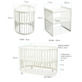 Only Dream Krevetac okrugli za bebe - 9u1