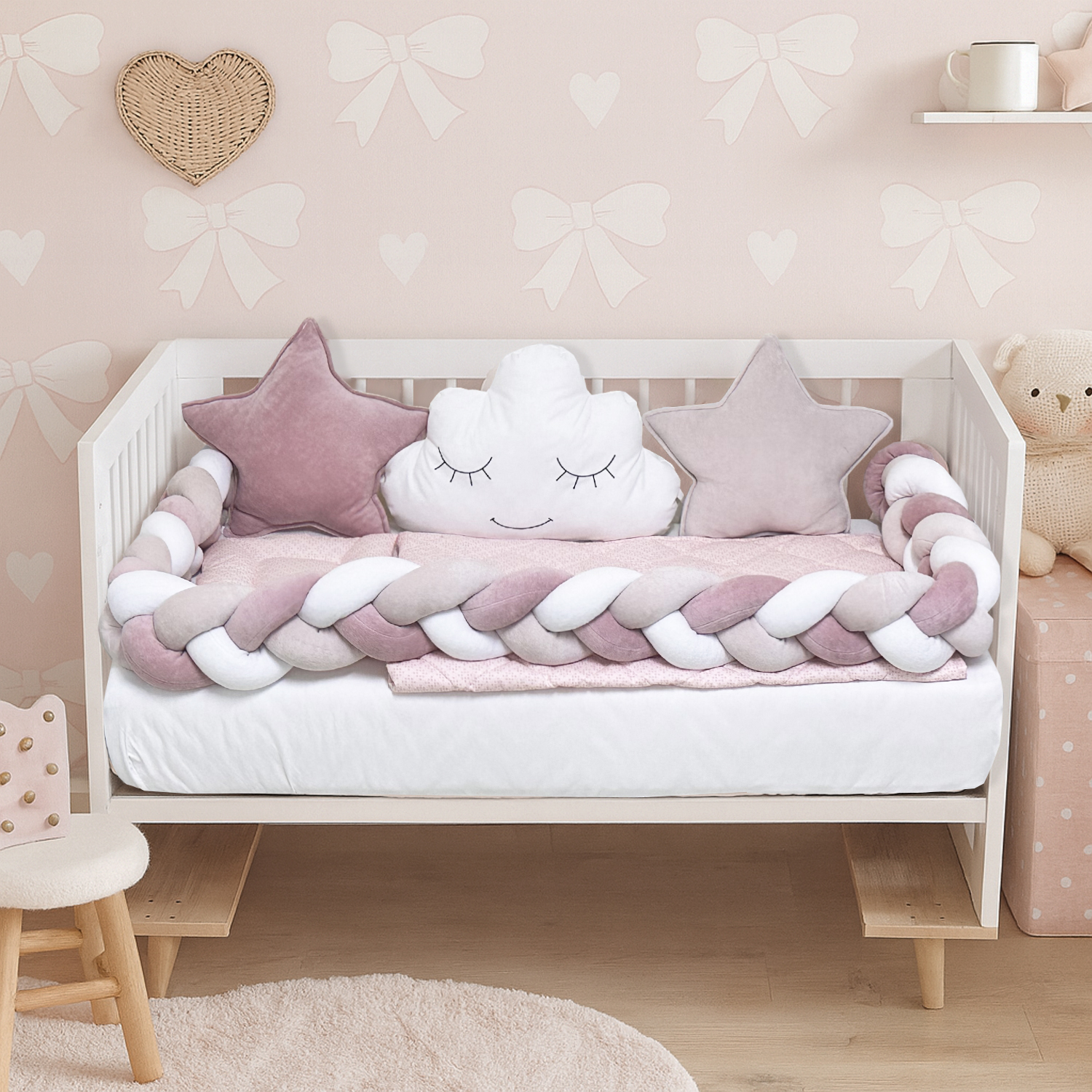 Komplet Bambino – puder roze LUX - Slika 2