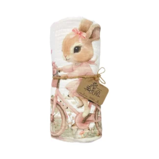 Muslin prekrivač Zeka roze četvoroslojni 120x120cm