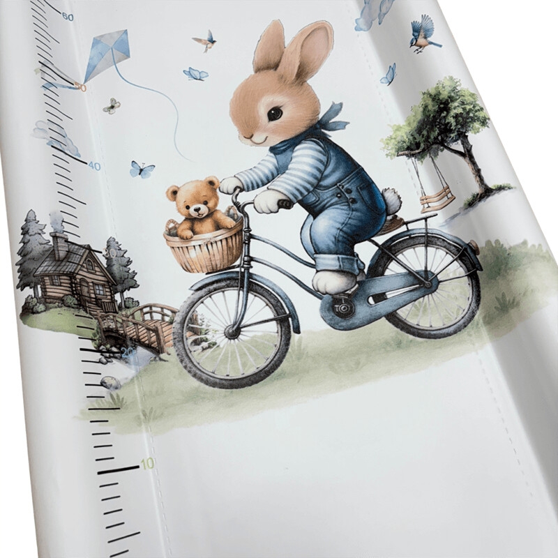 Deksi tvrda podloga za povijanje 78x50cm Zeka na biciklu plava - Slika 2