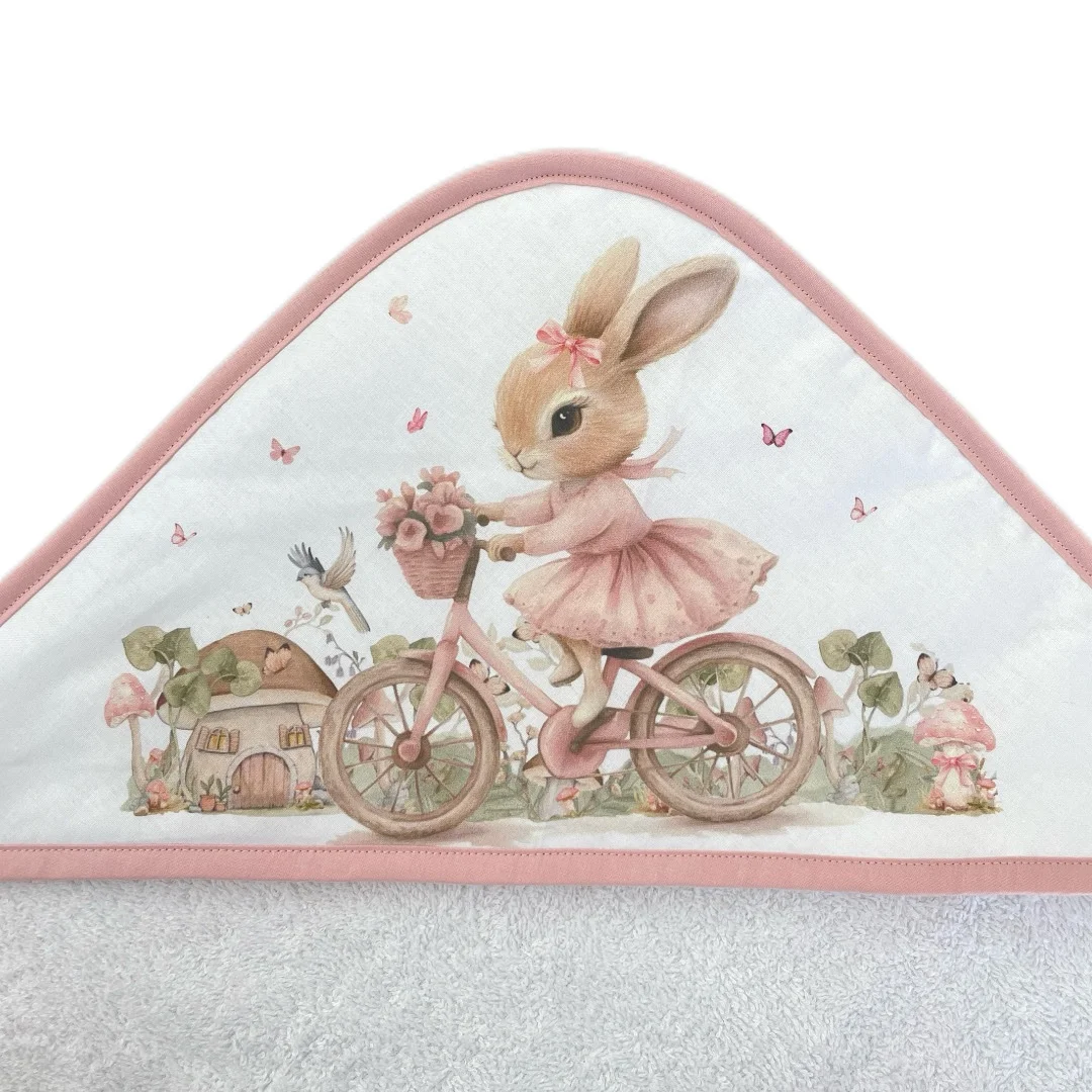 Peškir sa kapuljačom 75x75cm Zeka roze