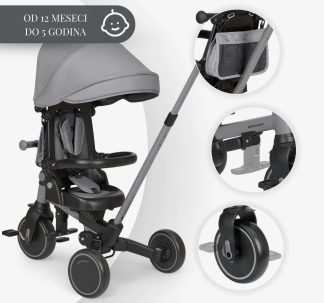 Kikka Boo Aluma tricikl 8u1 Grey
