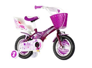 BICIKL KIDS VISITOR HAPPY 12" 9" V-BRAKE KONTRA 95-115CM LJUBIČASTI PERLA UV SJAJ