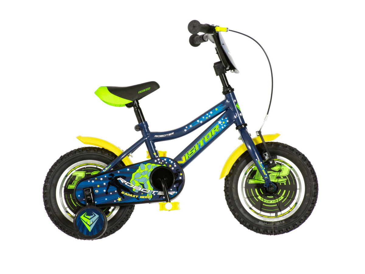 BICIKL KIDS VISITOR ROBOTER 12" 8" V-BRAKE KONTRA 95-115CM PLAVI PERLA