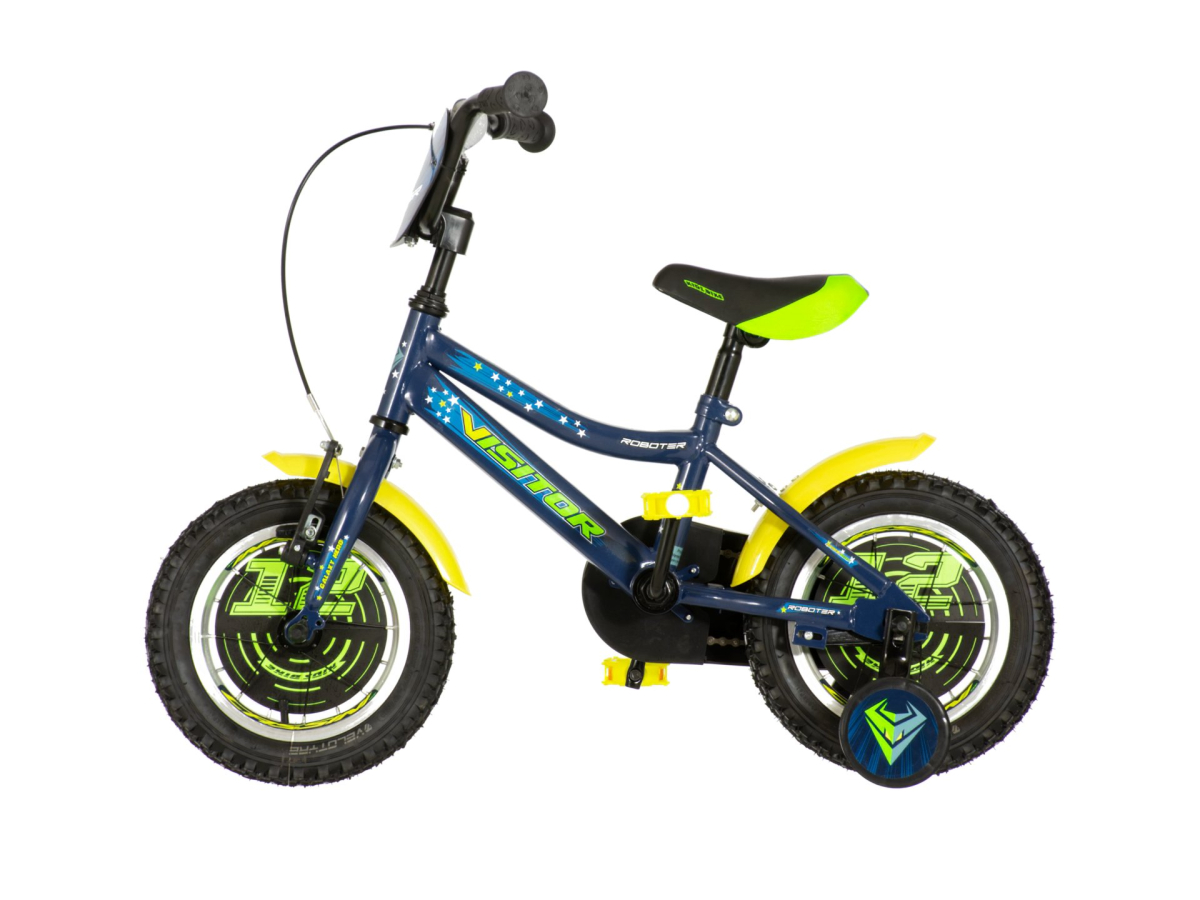 BICIKL KIDS VISITOR ROBOTER 12" 8" V-BRAKE KONTRA 95-115CM PLAVI PERLA