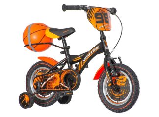 BICIKL KIDS VISITOR BASKET 12" 7" V-BRAKE KONTRA 95-115CM CRNO NARANDŽASTI