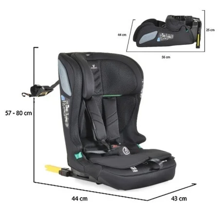 Cangaroo Autosedište i drive phantom black 76-150cm