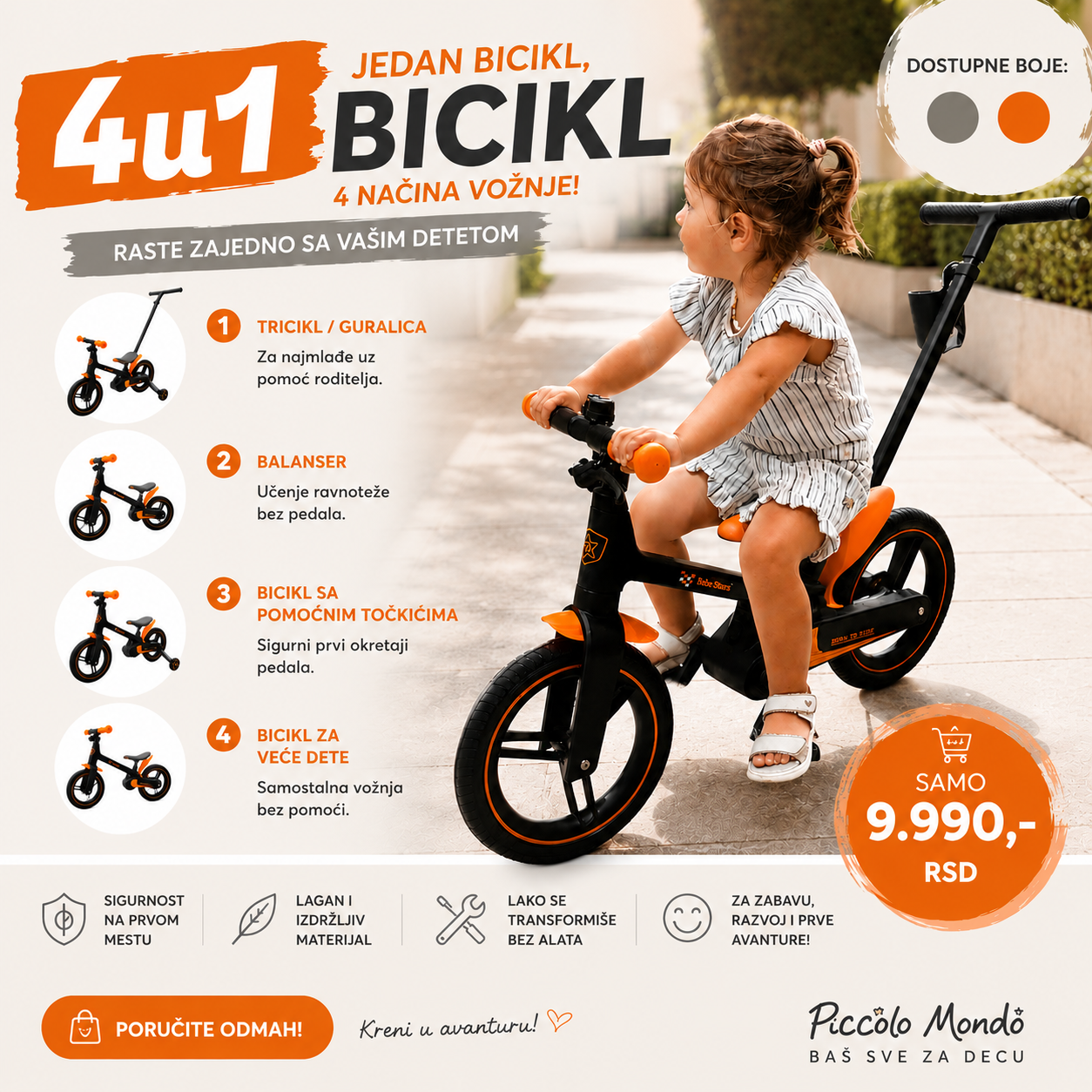 Bicikl balanser 4u1