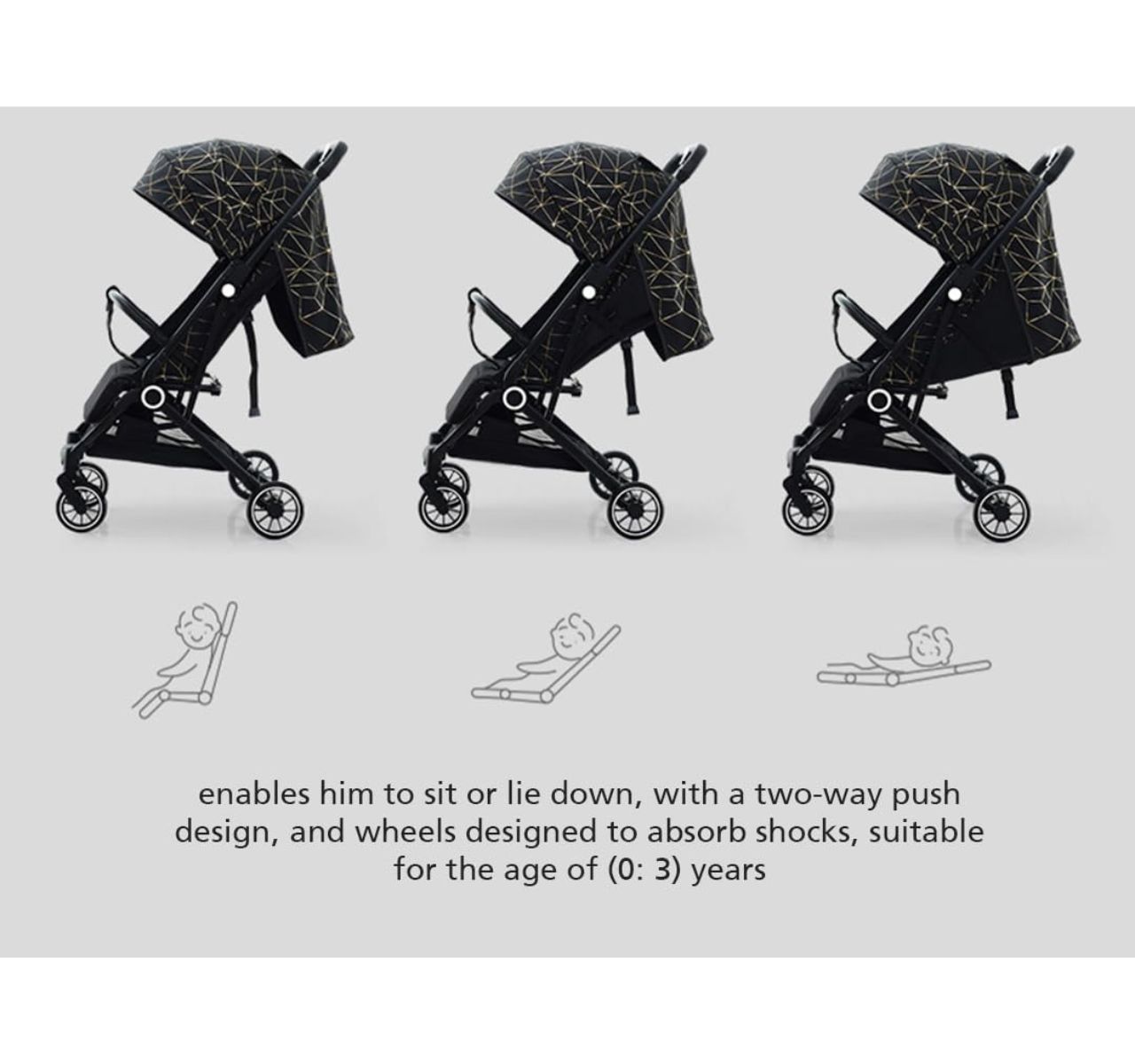 Only X5 kolica za bebe - Gold&Black
