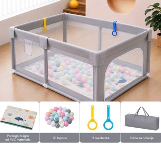 Only ogradica za bebe sa pvc podlogom,lopticama i rukohvatima 120x160cm