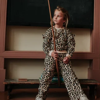 Koko noko duks za devojčice Tapioca – Leopard print i karneri